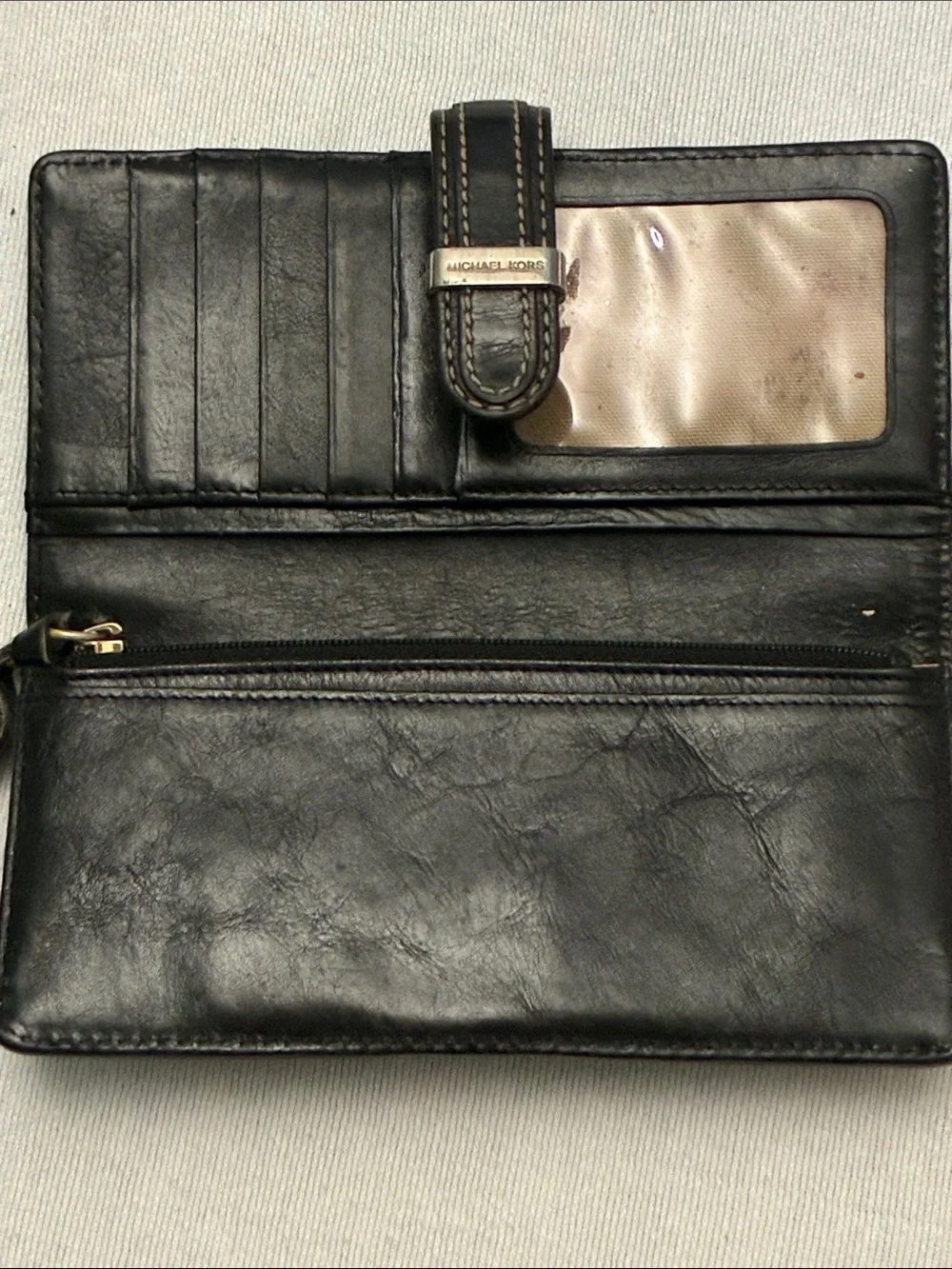 Michael Kors Black Leather Wallet with Gold Hardware